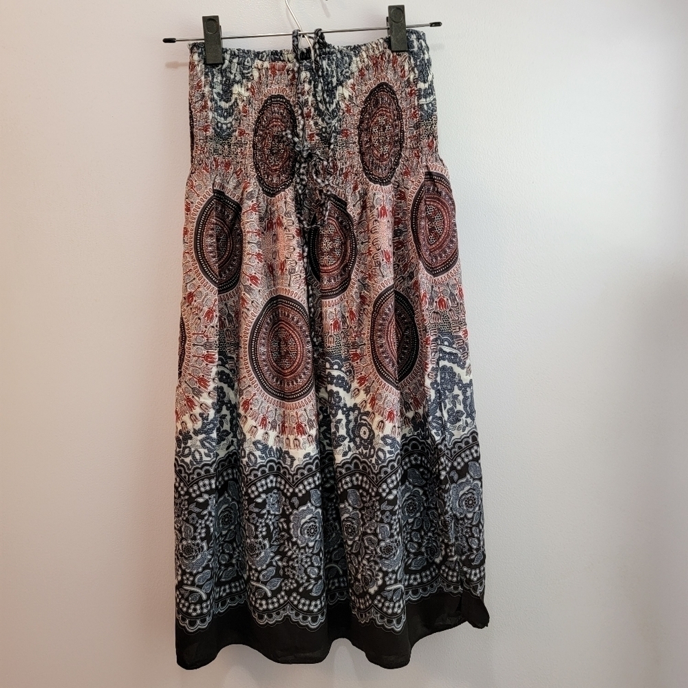 Boho Print Tube Top Dress Size S - Picture 2 of 4